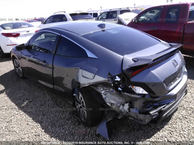 2HGFC3B72JH357126 - 2018 HONDA CIVIC EXL GRAY photo 3