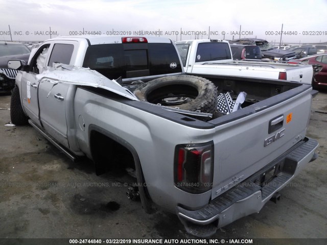 3GTU2PEJ2JG333285 - 2018 GMC SIERRA K1500 DENALI SILVER photo 3