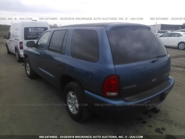 1B4HR38N92F173992 - 2002 DODGE DURANGO SPORT/SXT BLUE photo 3