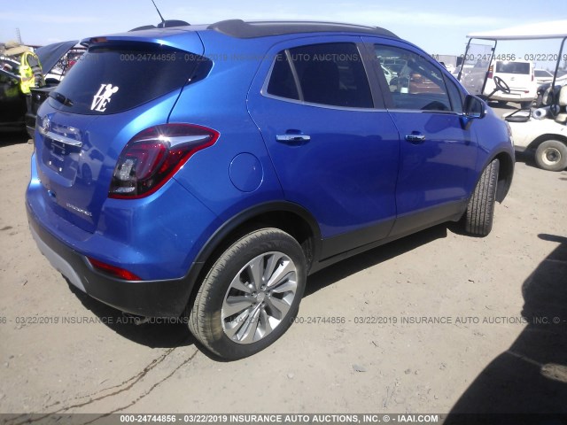 KL4CJASB7JB671468 - 2018 BUICK ENCORE PREFERRED BLUE photo 4