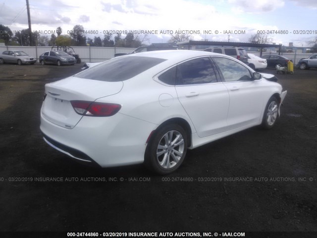 1C3CCCAB2FN624677 - 2015 CHRYSLER 200 LIMITED WHITE photo 4