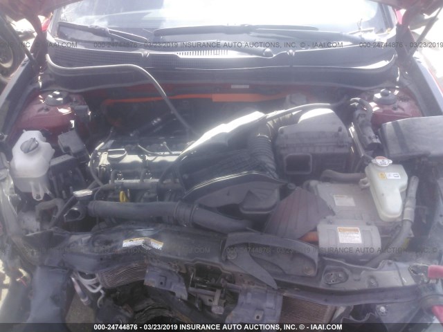 KMHEC4A44BA009119 - 2011 HYUNDAI SONATA HYBRID RED photo 10