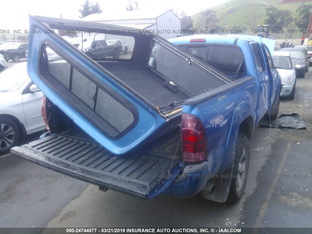 5TEKU72N06Z251978 - 2006 TOYOTA TACOMA DBL CAB PRERUNNER LNG BED BLUE photo 4