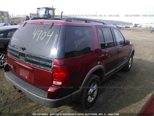 1FMZU73E82ZB79376 - 2002 FORD EXPLORER XLT RED photo 4