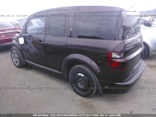 5J6YH18937L016748 - 2007 HONDA ELEMENT SC BURGUNDY photo 3