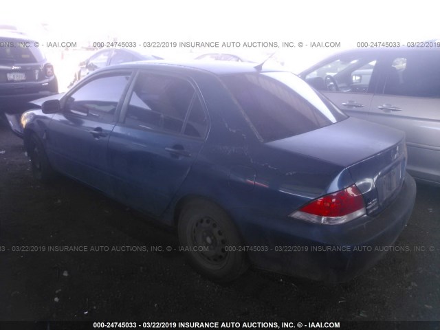 JA3AJ26E95U022996 - 2005 MITSUBISHI LANCER ES BLUE photo 3