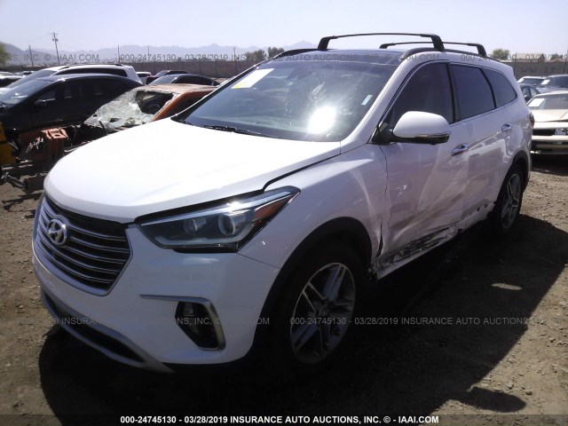 KM8SR4HF8HU233249 - 2017 HYUNDAI SANTA FE SE/LIMITED WHITE photo 2