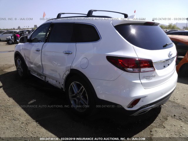 KM8SR4HF8HU233249 - 2017 HYUNDAI SANTA FE SE/LIMITED WHITE photo 3