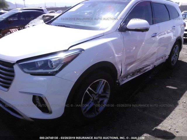 KM8SR4HF8HU233249 - 2017 HYUNDAI SANTA FE SE/LIMITED WHITE photo 6