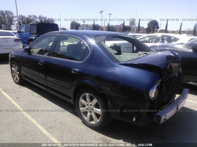 JN1DA31D52T410573 - 2002 NISSAN MAXIMA GLE/GXE/SE BLUE photo 3