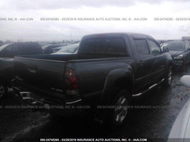 5TELU42N97Z366759 - 2007 TOYOTA TACOMA DOUBLE CAB GRAY photo 4