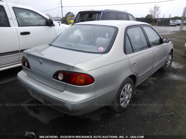 1NXBR12E61Z493752 - 2001 TOYOTA COROLLA CE/LE/S BEIGE photo 4