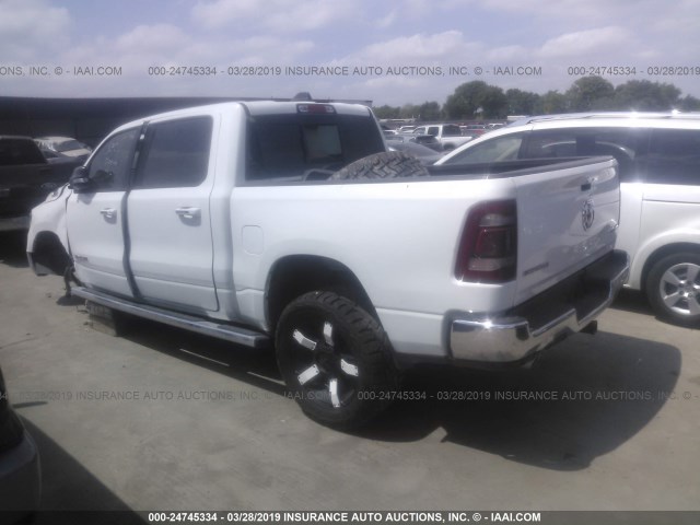 1C6SRFFT0KN516617 - 2019 RAM 1500 BIG HORN/LONE STAR WHITE photo 3