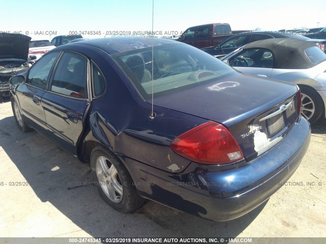 1FAFP56S1YA215104 - 2000 FORD TAURUS SEL BLUE photo 3