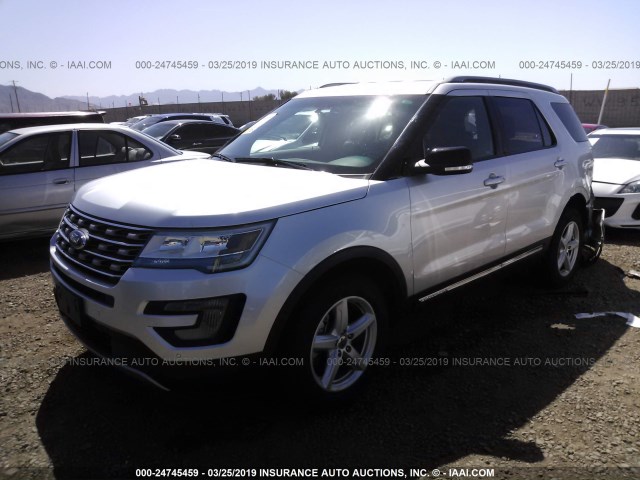 1FM5K8D89GGC71702 - 2016 FORD EXPLORER XLT SILVER photo 2