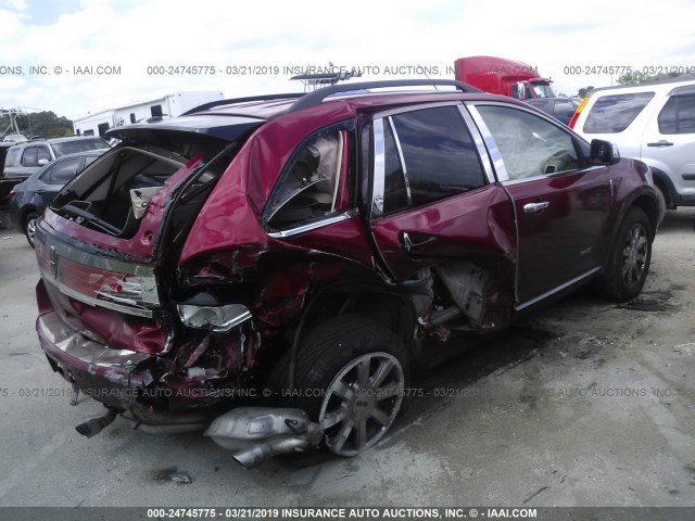 2LMDU68C09BJ09707 - 2009 LINCOLN MKX RED photo 4