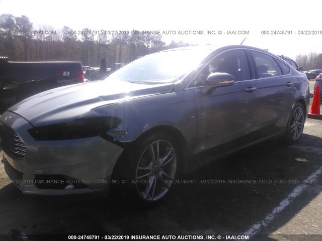 3FA6P0K97DR167193 - 2013 FORD FUSION TITANIUM GRAY photo 2