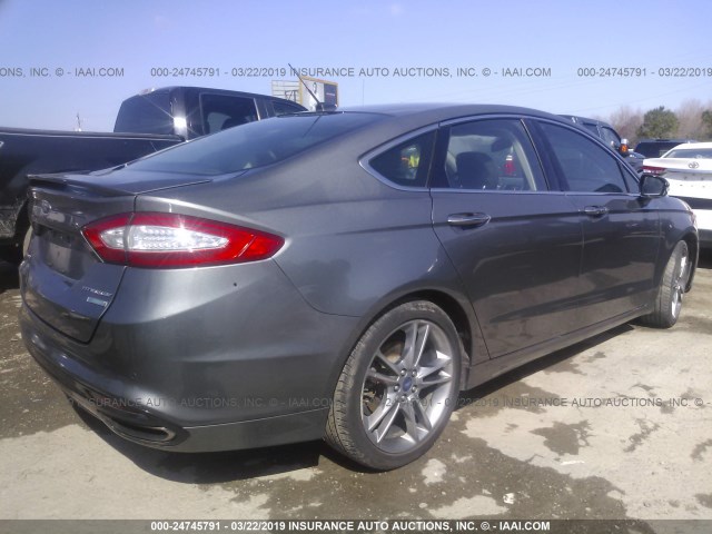 3FA6P0K97DR167193 - 2013 FORD FUSION TITANIUM GRAY photo 4