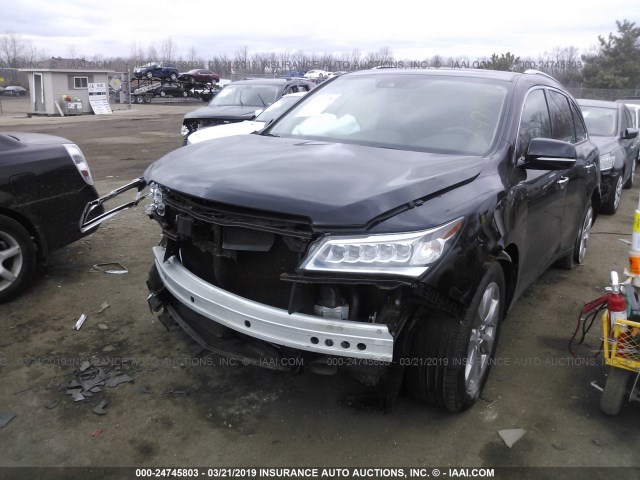 5FRYD4H9XGB044938 - 2016 ACURA MDX ADVANCE BLACK photo 2