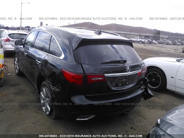 5FRYD4H9XGB044938 - 2016 ACURA MDX ADVANCE BLACK photo 3