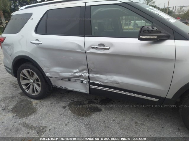 1FM5K7F87KGA16157 - 2019 FORD EXPLORER LIMITED SILVER photo 6