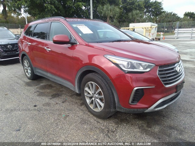 KM8SM4HF0HU222972 - 2017 HYUNDAI SANTA FE SE RED photo 1