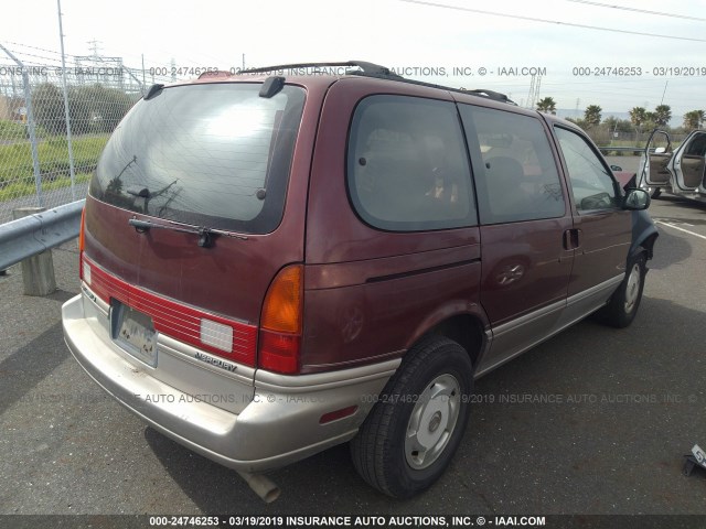 4M2DV11WXSDJ31874 - 1995 MERCURY VILLAGER BURGUNDY photo 4