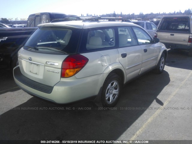 4S4BP61C777314709 - 2007 SUBARU LEGACY OUTBACK 2.5I BEIGE photo 4