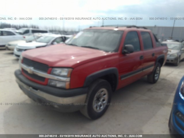 3GNEC12T84G282584 - 2004 CHEVROLET AVALANCHE C1500 RED photo 2
