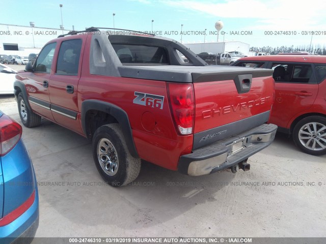 3GNEC12T84G282584 - 2004 CHEVROLET AVALANCHE C1500 RED photo 3