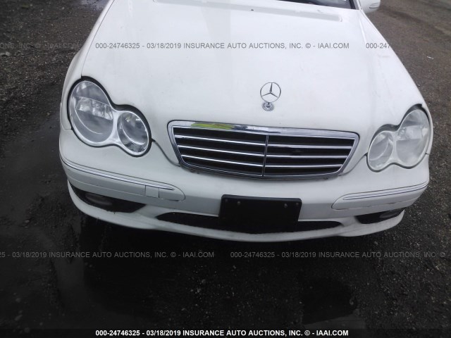 WDBRF52H97F912315 - 2007 MERCEDES-BENZ C 230 WHITE photo 6