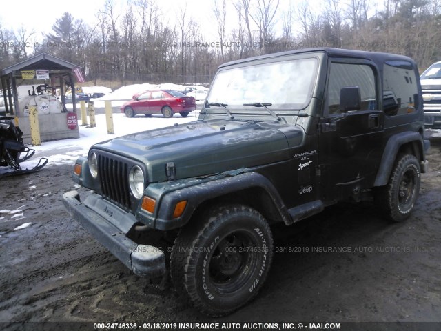 1J4FY19S1VP446602 - 1997 JEEP WRANGLER / TJ SPORT GREEN photo 2