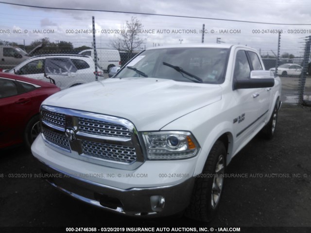 1C6RR7NT2ES246186 - 2014 RAM 1500 LARAMIE WHITE photo 2