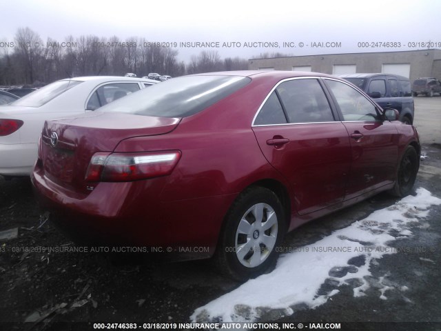 4T1BE46K77U164600 - 2007 TOYOTA CAMRY NEW GENERAT CE/LE/XLE/SE RED photo 4