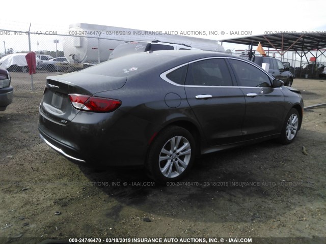 1C3CCCAB7FN616462 - 2015 CHRYSLER 200 LIMITED GRAY photo 4