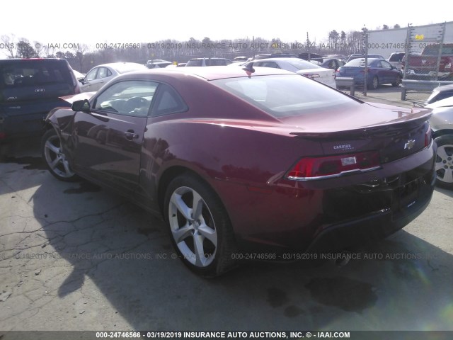 2G1FK1EJ7E9258856 - 2014 CHEVROLET CAMARO 2SS MAROON photo 3