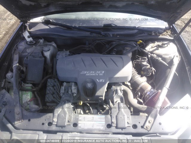 2G2WP522851299559 - 2005 PONTIAC GRAND PRIX BLACK photo 10