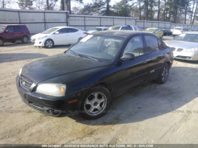 KMHDN46D56U359636 - 2006 HYUNDAI ELANTRA GLS/GT/LIMITED BLACK photo 2