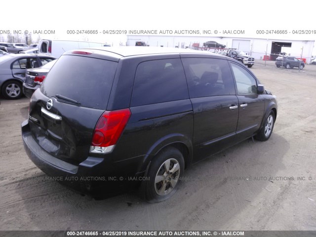 5N1BV28U88N118966 - 2008 NISSAN QUEST S/SE/SL BLACK photo 4