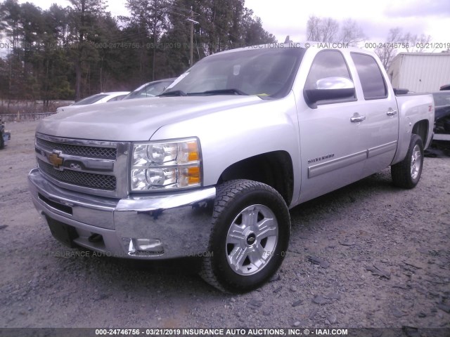 3GCPKSE70CG177674 - 2012 CHEVROLET SILVERADO K1500 LT SILVER photo 2