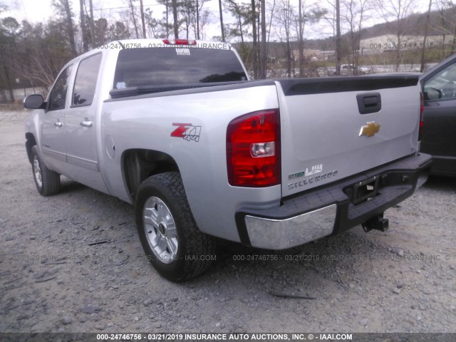 3GCPKSE70CG177674 - 2012 CHEVROLET SILVERADO K1500 LT SILVER photo 3