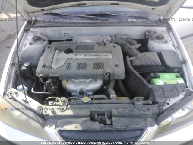 KMHDN56D45U170657 - 2005 HYUNDAI ELANTRA GLS/GT SILVER photo 10