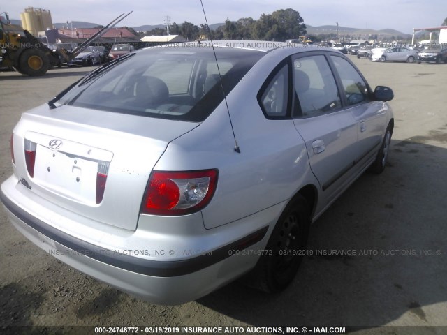 KMHDN56D45U170657 - 2005 HYUNDAI ELANTRA GLS/GT SILVER photo 4