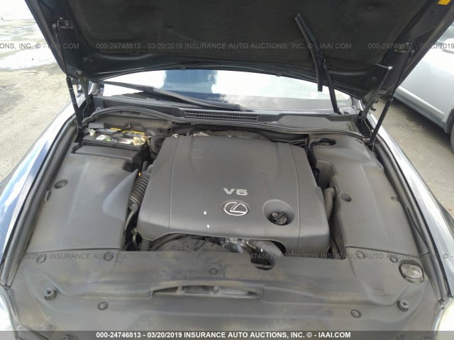 JTHBK262565018656 - 2006 LEXUS IS 250 GRAY photo 10