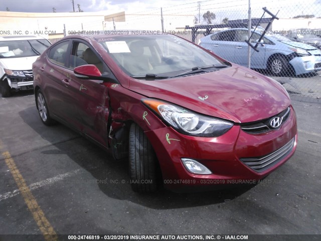 KMHDH4AE8CU471964 - 2012 HYUNDAI ELANTRA GLS/LIMITED RED photo 1