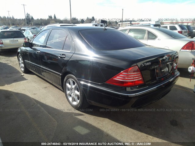 WDBNG84J85A439563 - 2005 MERCEDES-BENZ S 500 4MATIC BLACK photo 3