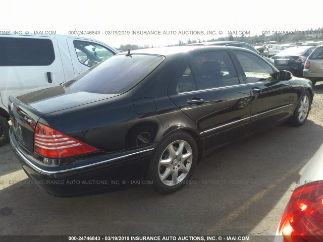 WDBNG84J85A439563 - 2005 MERCEDES-BENZ S 500 4MATIC BLACK photo 4