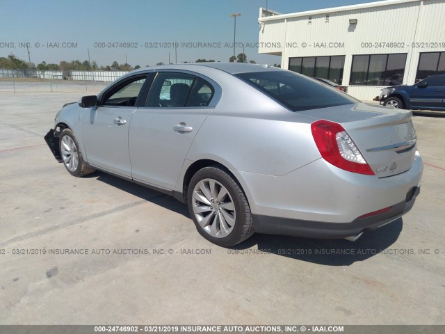 1LNHL9DK9FG606757 - 2015 LINCOLN MKS SILVER photo 3