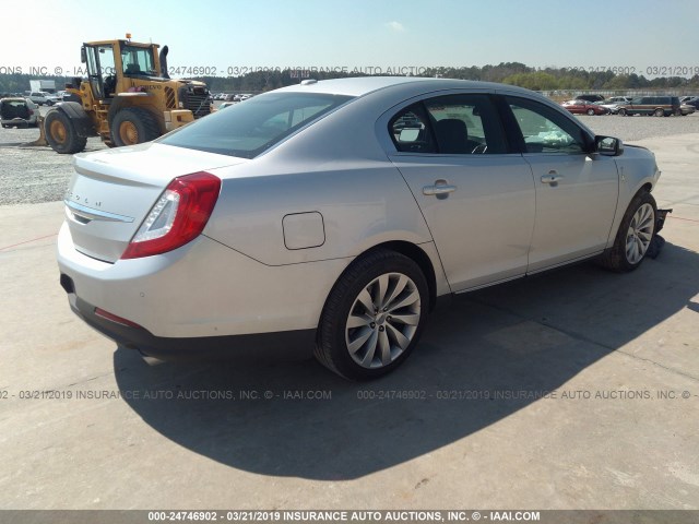 1LNHL9DK9FG606757 - 2015 LINCOLN MKS SILVER photo 4