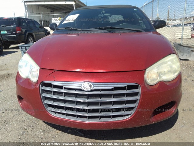 1C3EL75R04N347130 - 2004 CHRYSLER SEBRING GTC RED photo 6